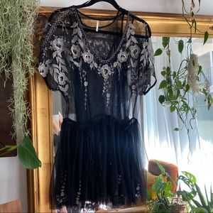 Mesh Mini Embroidered Dress by Free People